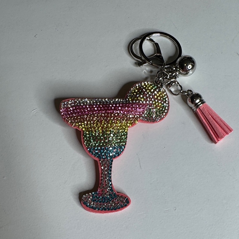 Colorful Cocktail Keychain with Tassel